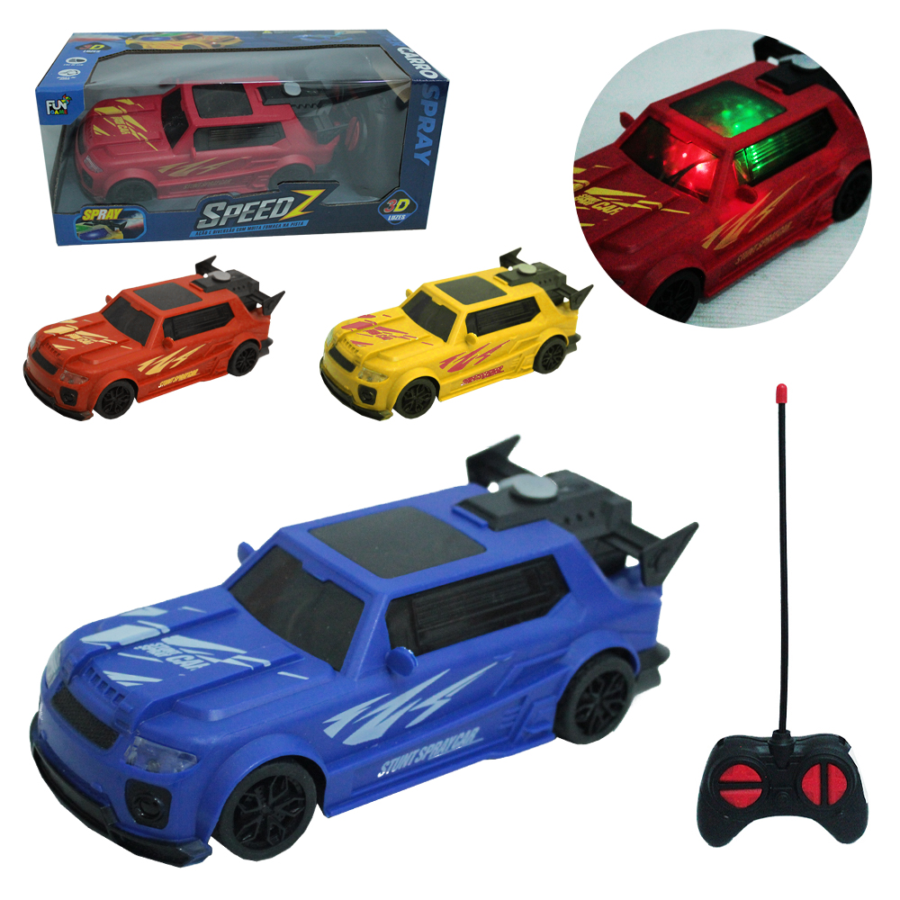 CARRO C/CONTROLE REMOTO SEM FIO SPEED FUN GAME SOLTA FUMACA 7 FUNCOES COM LUZ 3D A BATERIA RECARREGAVEL