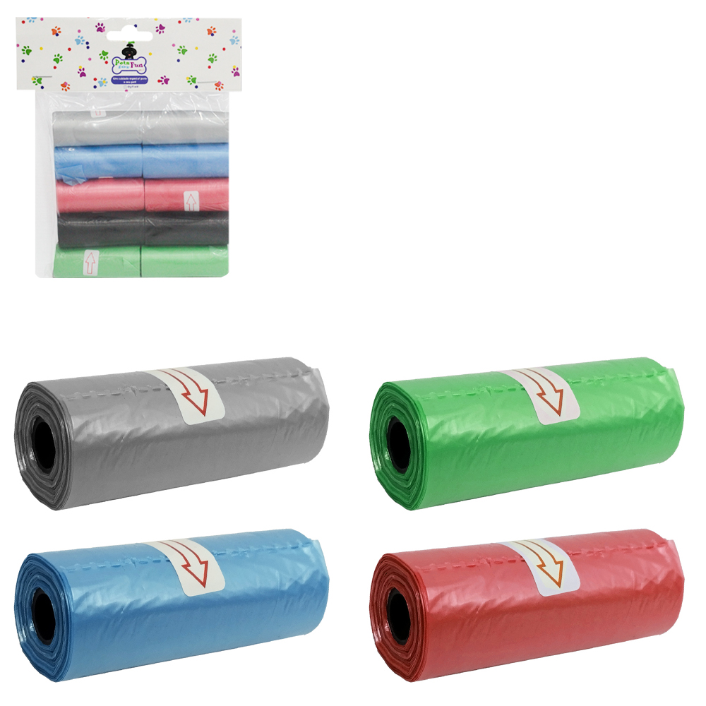 SACO / SAQUINHO COLETOR PARA FEZES ANIMAL DE PLASTICO LISO COM 150 PECAS 26X23CM