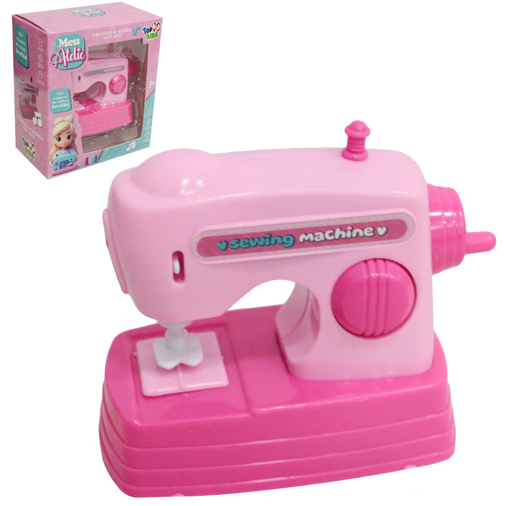 MAQUINA DE COSTURA MINI MEU ATELIE A PILHA 11X9X6,5CM TOP KIDS