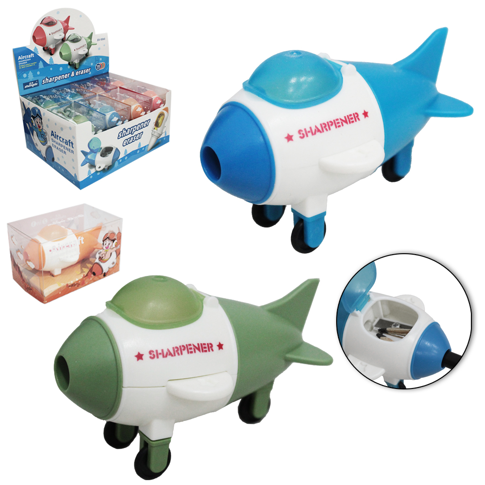 APONTADOR COM DEPOSITO + BORRACHA AVIAO TOP KIDS DP PLAY