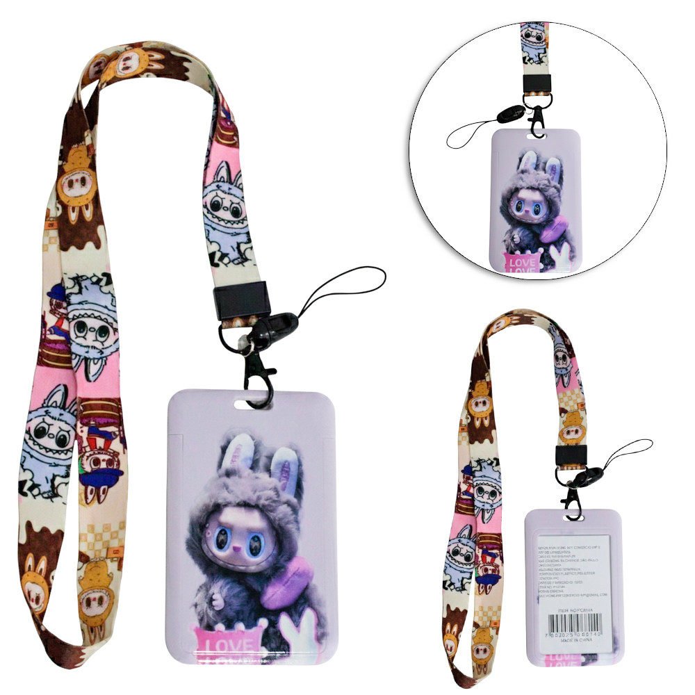 PORTA CARTAO/CRACHA DE PLASTICO LABUBU 11X7CM PC814A HOME ART