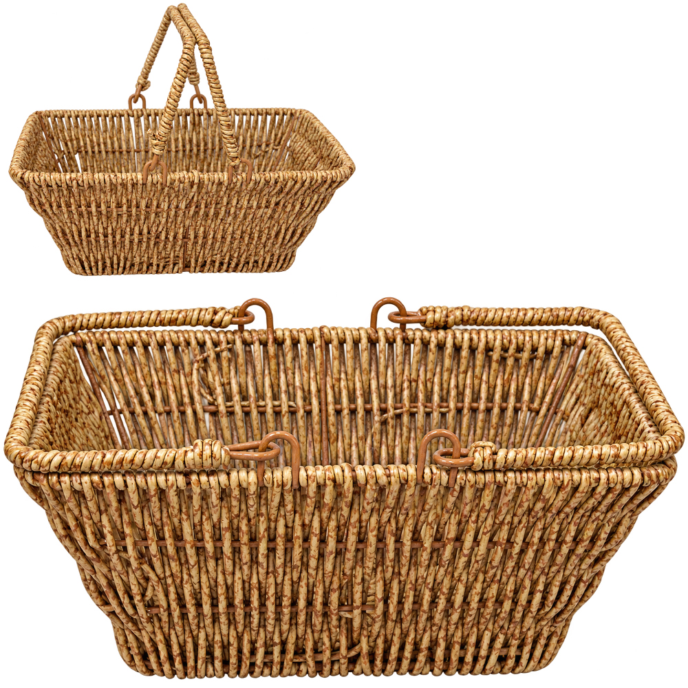 CESTO ORGANIZADOR DE PLASTICO TIPO VIME RETANGULAR COM ALCA INOVA 24X17,5X11CM