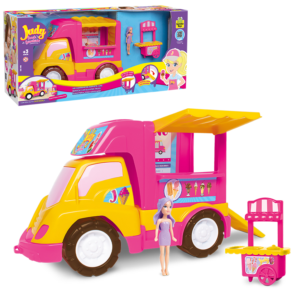 Caminhão Caçamba Truck Rosa girl Little para Bebês - Lig Brin