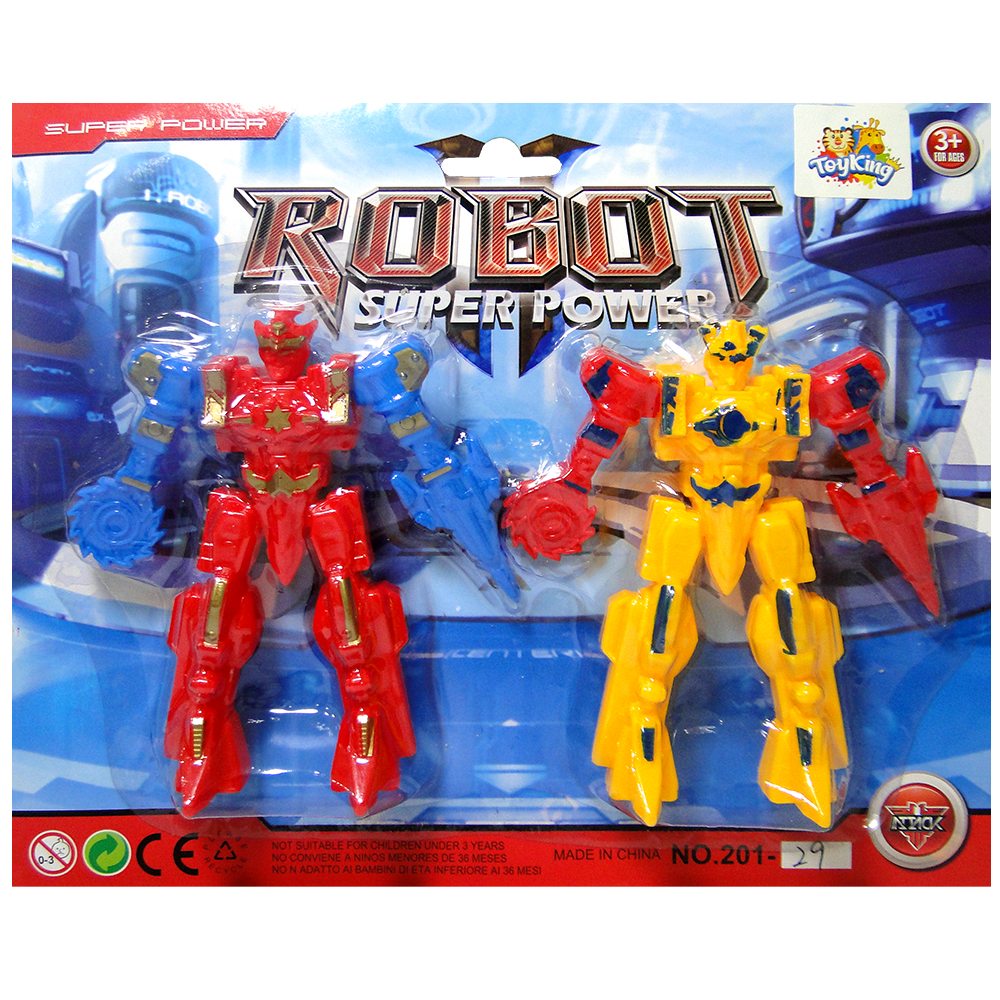 BONECO ROBO ROBOT SUPER POWER COM 2 PECAS