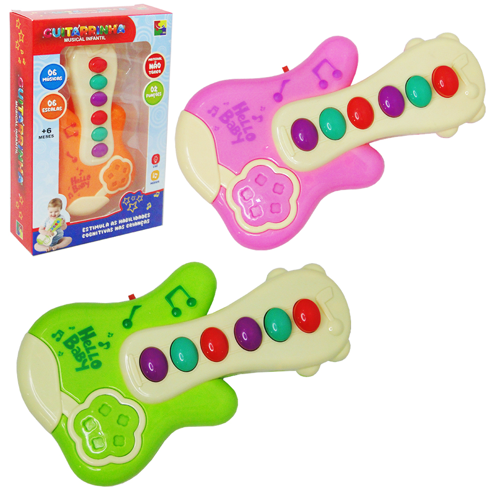 GUITARRA MUSICAL INFANTIL HELLO BABY A PILHA 