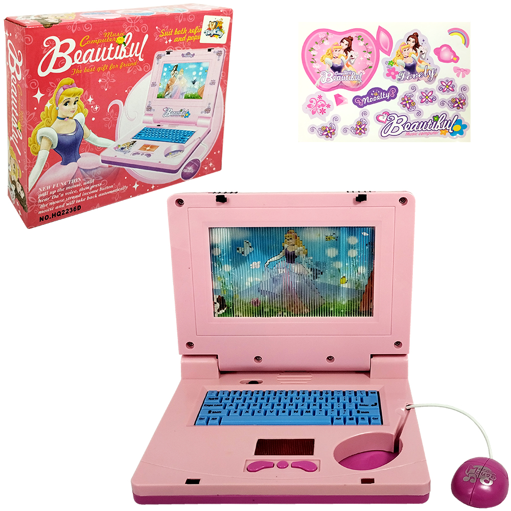 NOTEBOOK PUZZLE MUSIC COMPUTER BEAUTIFUL COM MOUSE + ADESIVO A PILHA