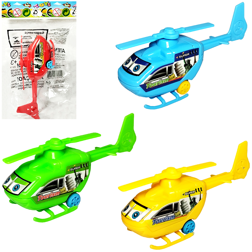 HELICOPTERO A FRICCAO PULL BACK TOYS 10X4X3CM