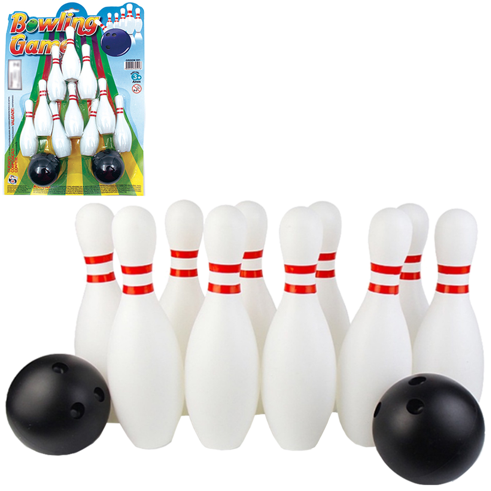 BOLICHE COM 10 PINOS + 2 BOLAS BOWLING GAME NA CARTELA