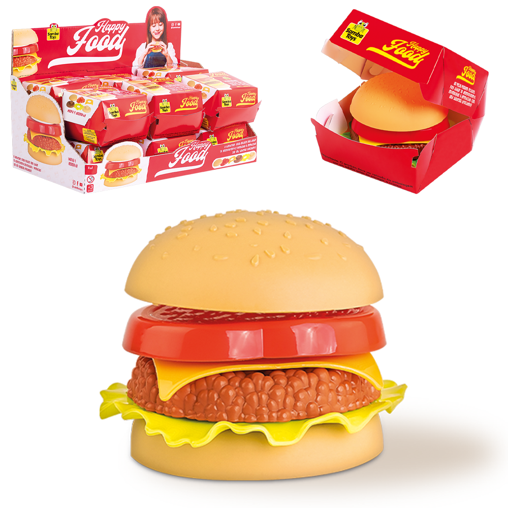 KIT COZINHA INFANTIL COM LANCHE HAMBURGUER 6 PECAS