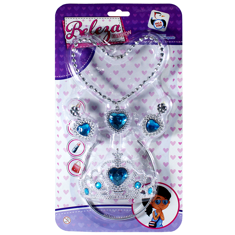 KIT BELEZA INFANTIL COM TIARA + ANEL E ACESSORIO BELEZA FASHION 4 PECAS