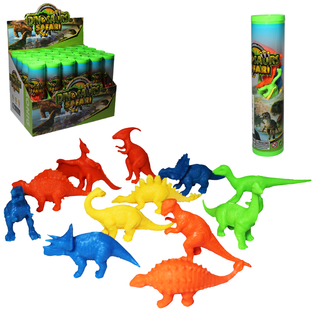 KIT ANIMAL DINOSSAURO DE PLASTICO DINOSAURS SAFARI 10 PECAS NO TUBO