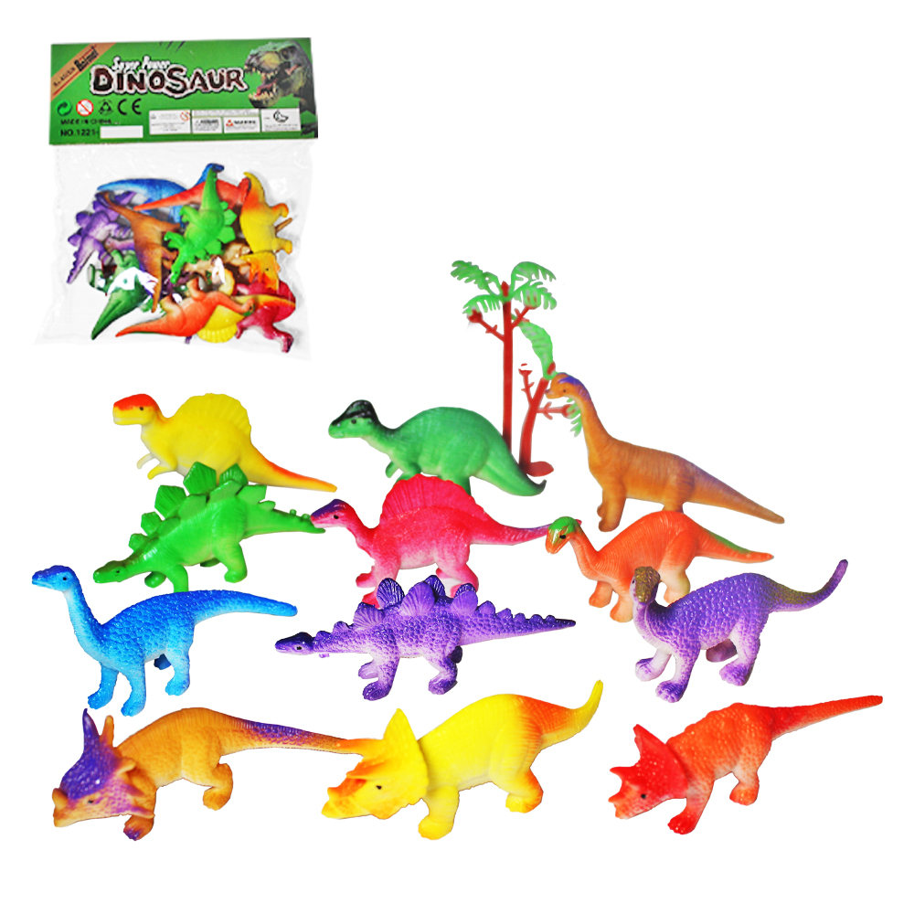 KIT ANIMAL DINOSSAURO DE PVC DINOSAUR SUPER POWER COM ACESSORIO 13 PECAS