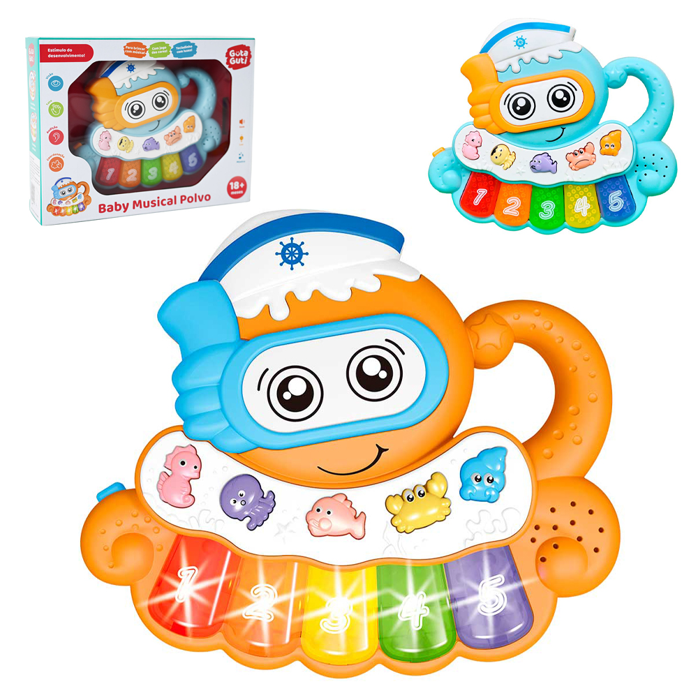 TECLADO / PIANO BABY MUSICAL POLVO INFANTIL COM LUZ A PILHA