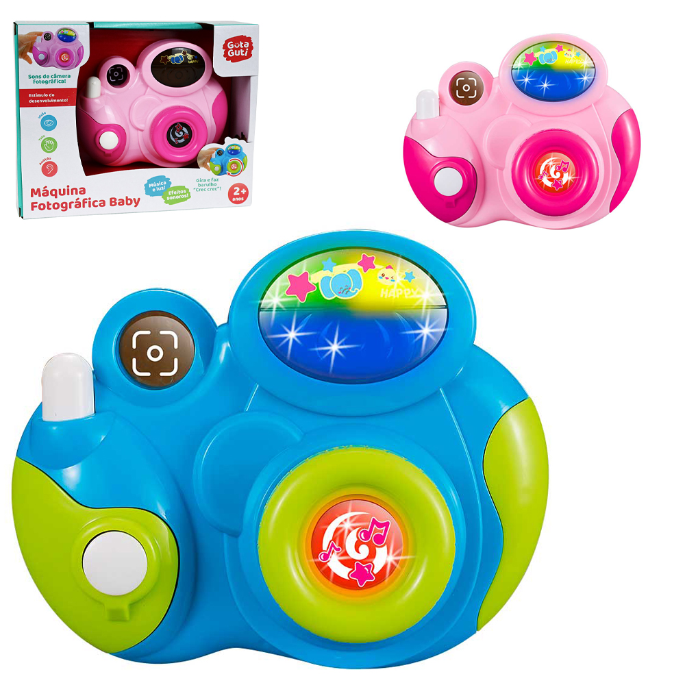 CAMERA MAQUINA FOTOGRAFICA BABY MUSICAL INFANTIL COM LUZ A PILHA