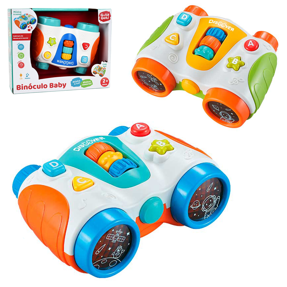 BINOCULO BABY MUSICAL INFANTIL COM LUZ A PILHA