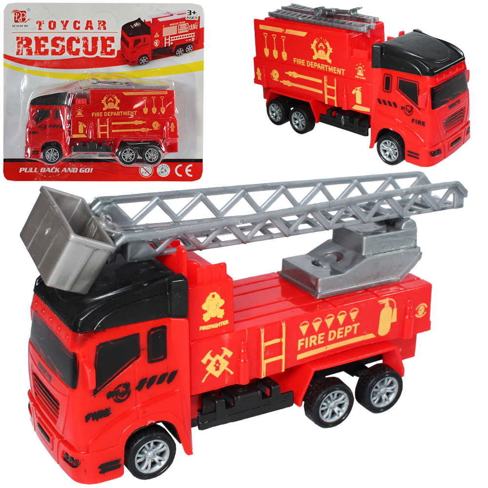 CAMINHAO BOMBEIRO A FRICCAO PULL BACK TOYCAR RESCUE