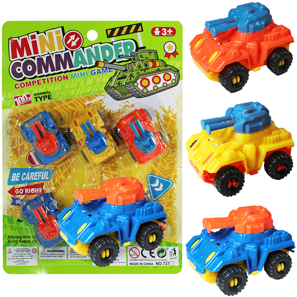 TANQUE DE GUERRA MINI COMMANDER RODA LIVRE COM 6 PECAS