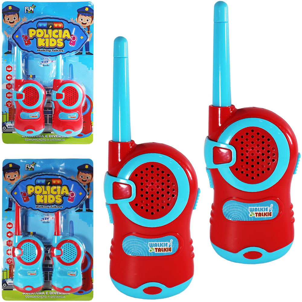 WALKIE TALKIE POLICIA KIDS A PILHA COM 2 PEÇAS 