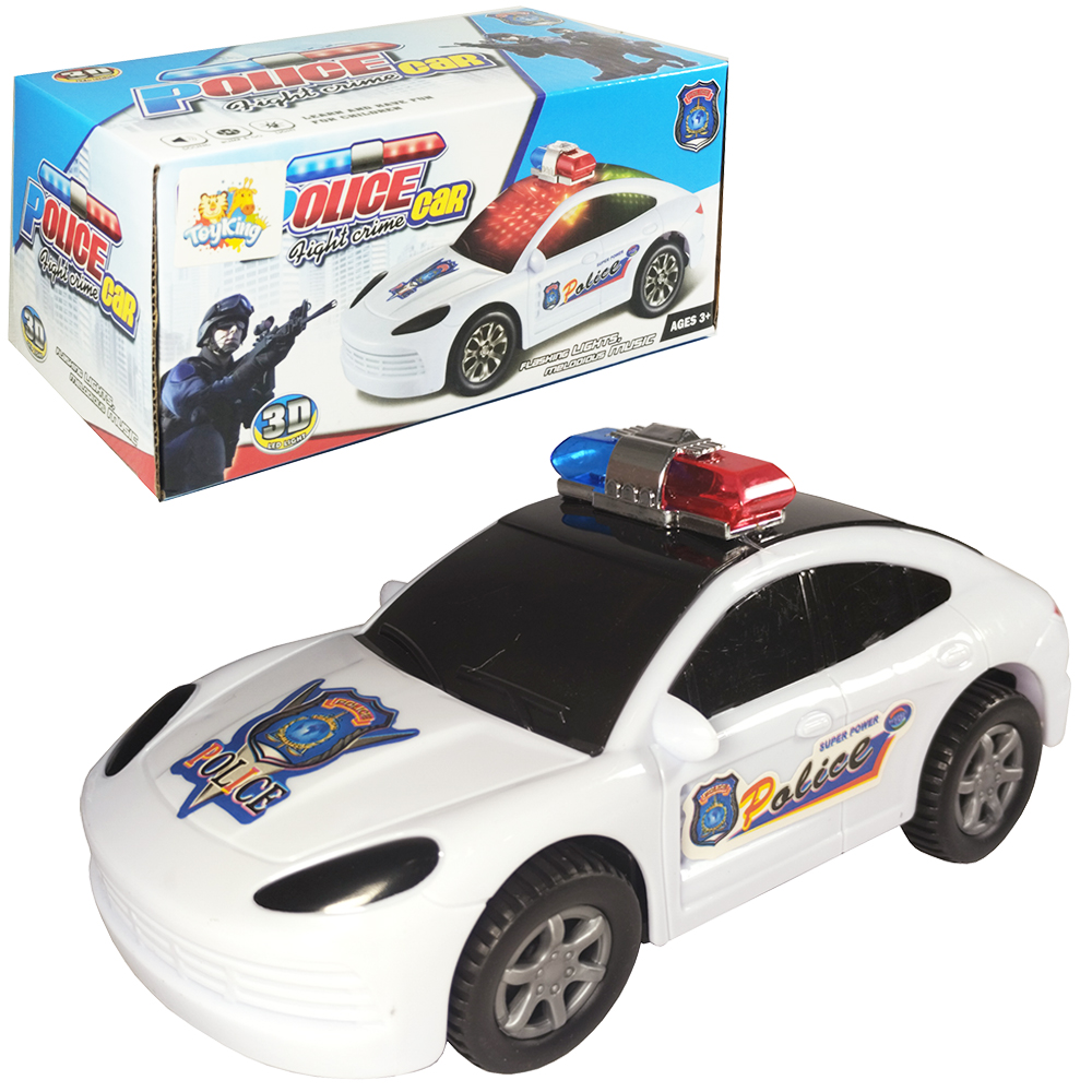 CARRO BATE E VOLTA POLICIA POLICE FIGHT CRIME CAR COM SOM E LUZ A PILHA