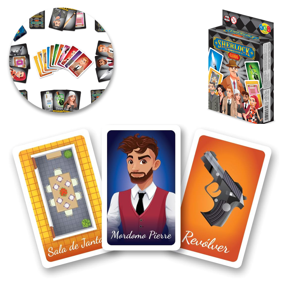 JOGO SHERLOCK DETETIVE CARDS COM 75 CARTAS