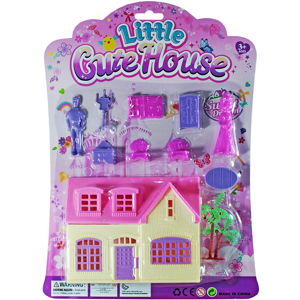 CASA / CASINHA CASTELO COM BONECA + ACESSORIOS LITTLE CUTE HOUSE 11 PECAS 