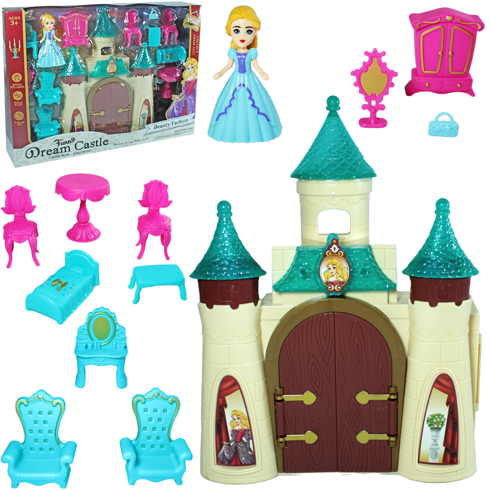 CASA / CASINHA CASTELO COM BONECA + MOVEIS FUNNY DREAM CASTLE 13 PECAS