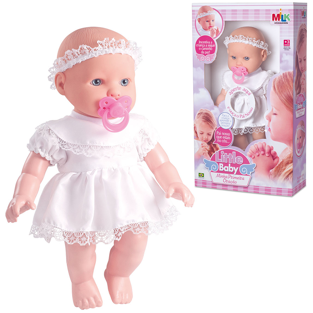 BONECA LITTLE BABY MINHA PRIMEIRA ORACAO PAI NOSSO