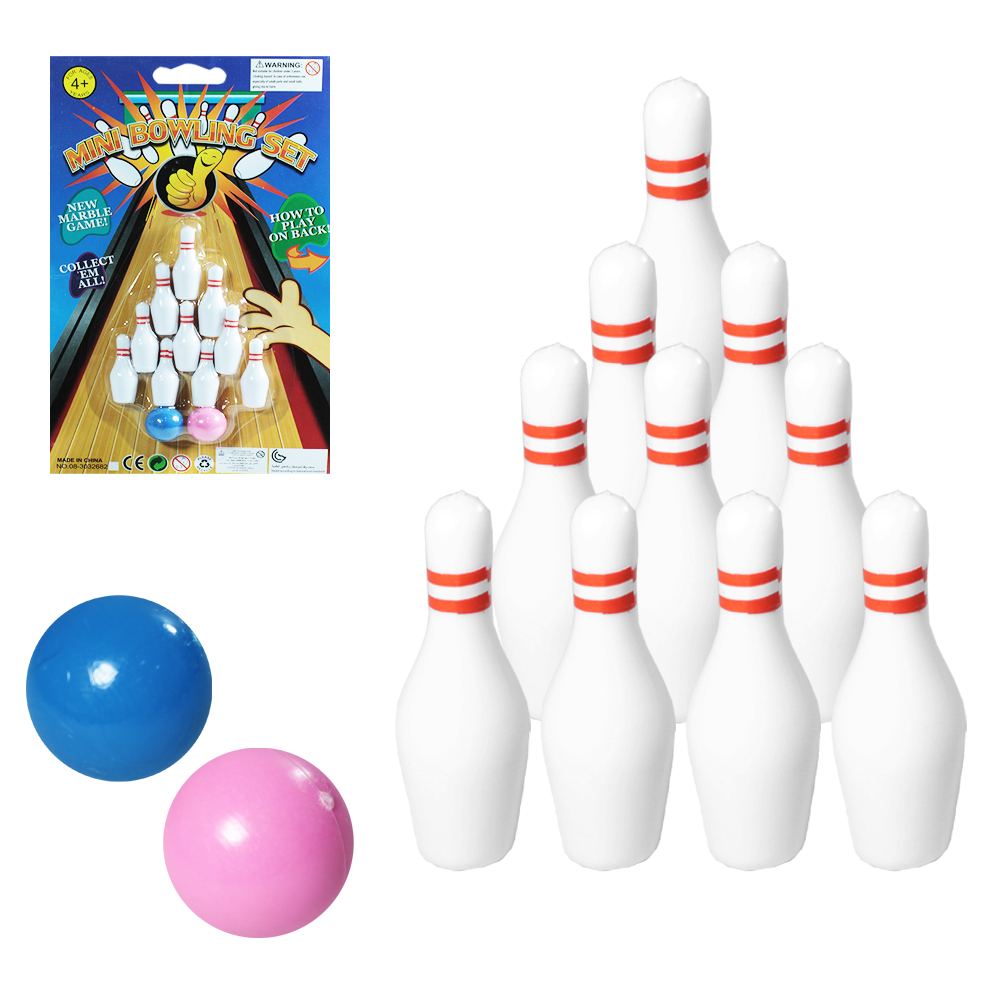 BOLICHE COM 10 PINOS + 2 BOLAS MINI BOWLING SET