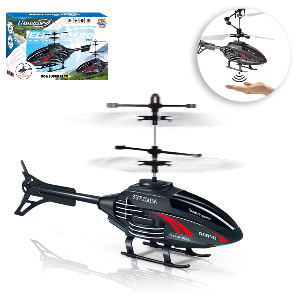 HELICOPTERO DRONE COM SENSOR DE APROXIMACAO RECARREGAVEL USB + LUZ 