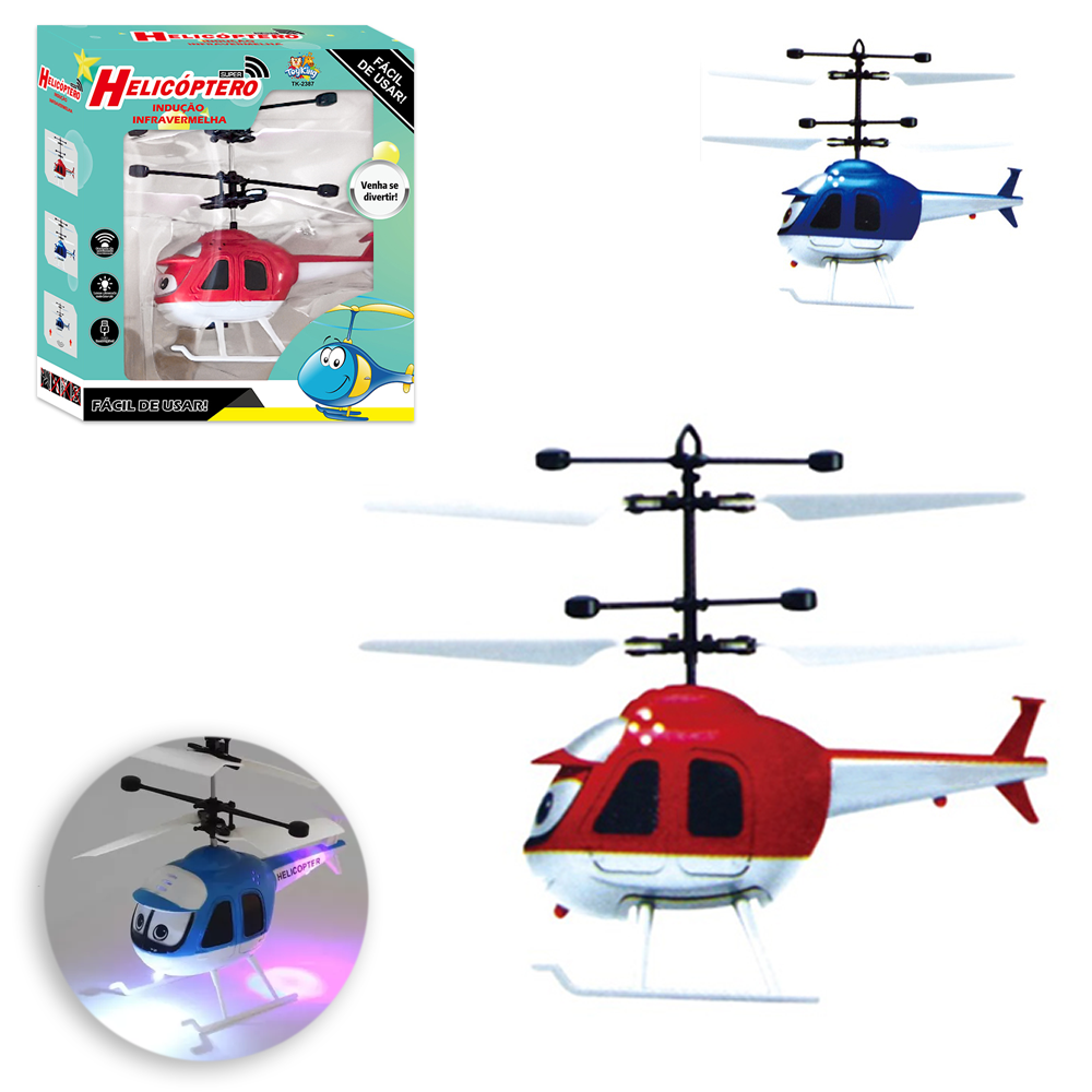 HELICOPTERO DRONE COM SENSOR DE APROXIMACAO RECARREGAVEL USB + LUZ  