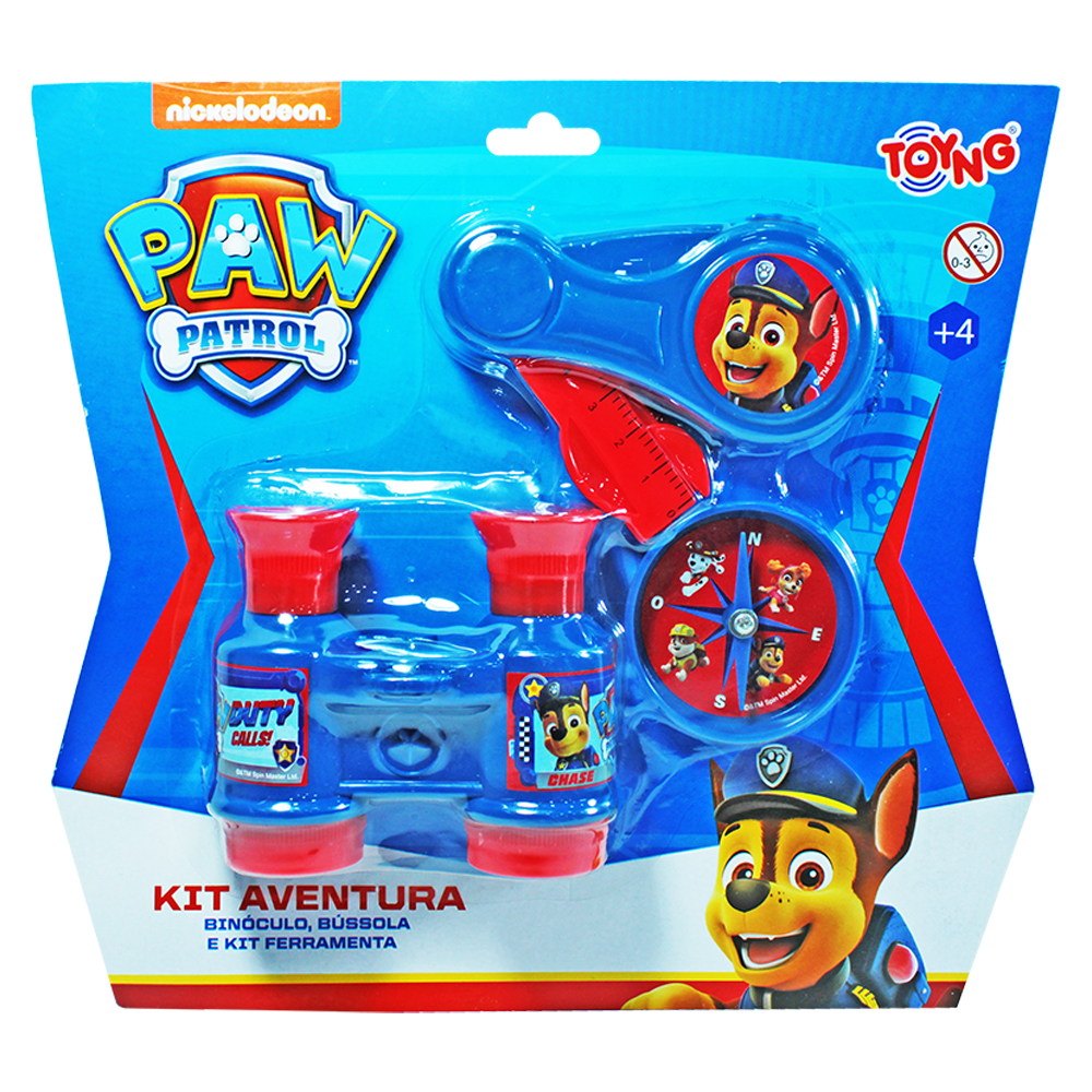 KIT FERRAMENTA INFANTIL PATRULHA CANINA COM BINOCULO + BUSSOLA PAW PATROL  