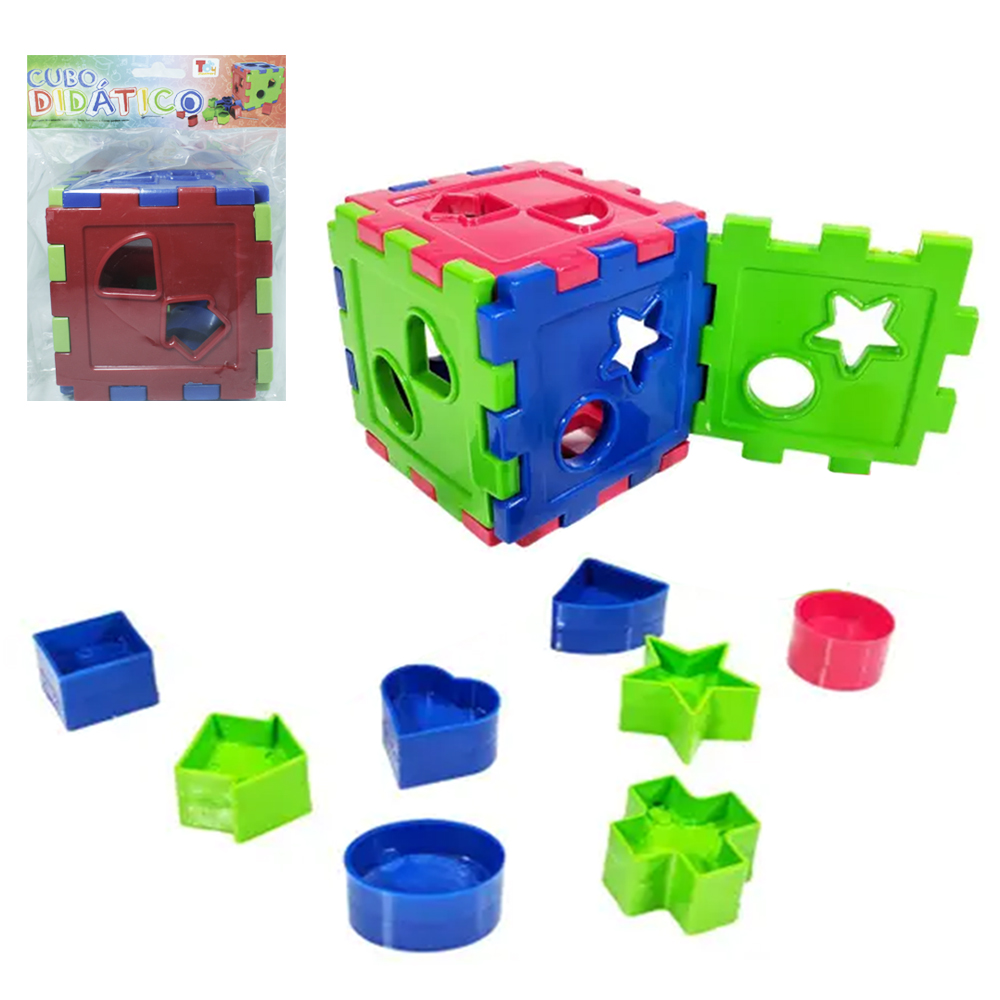 CUBO DE ENCAIXE DIDATICO BABY 12CM NA SOLAPA