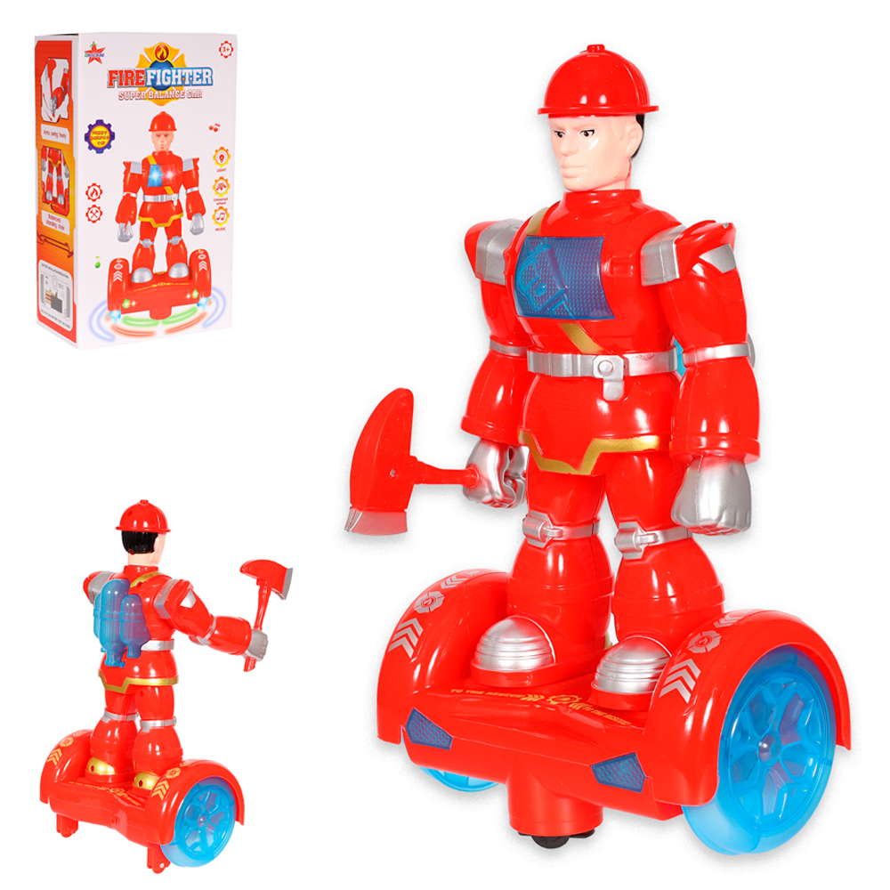 BONECO BOMBEIRO FIRE FIGHTER BATE E VOLTA COM SOM E LUZ A PILHA NA CAIXA