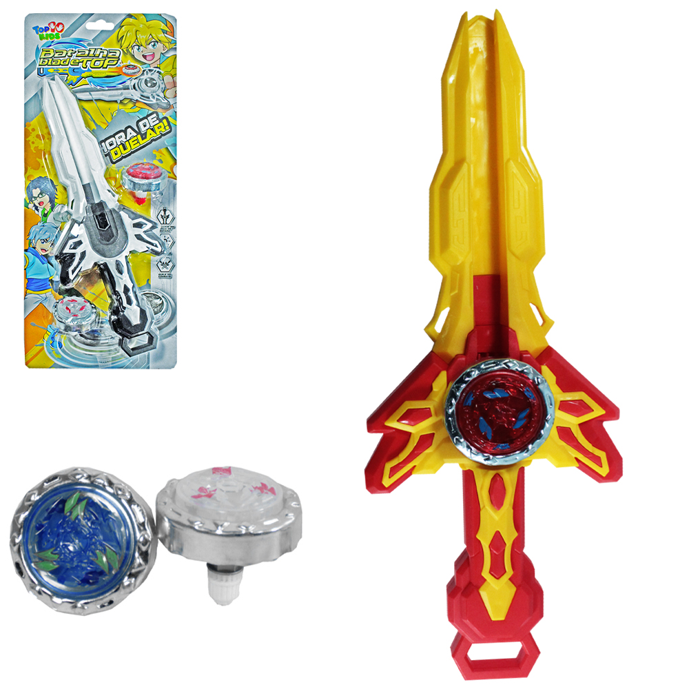 PIAO / BLADE COM LANCADOR ESPADA BATALHA BLADE TOP COM LUZ A BATERIA TOP KIDS 3 PECAS