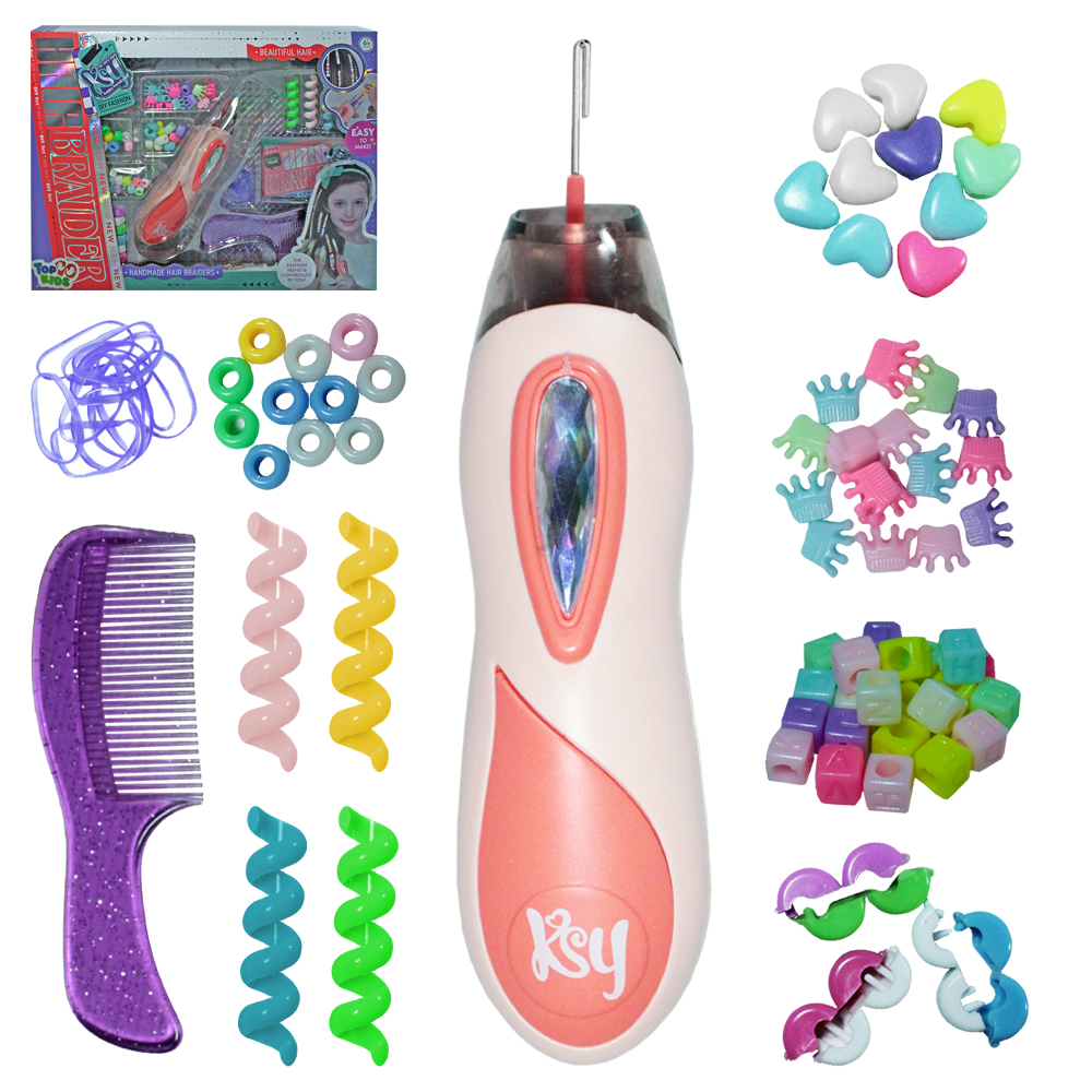 KIT BELEZA / BIJUTERIA INFANTIL COM MICANGAS + APLICADOR E ACESSORIOS 150 PECAS HAIR BRAIDER TOP KIDS