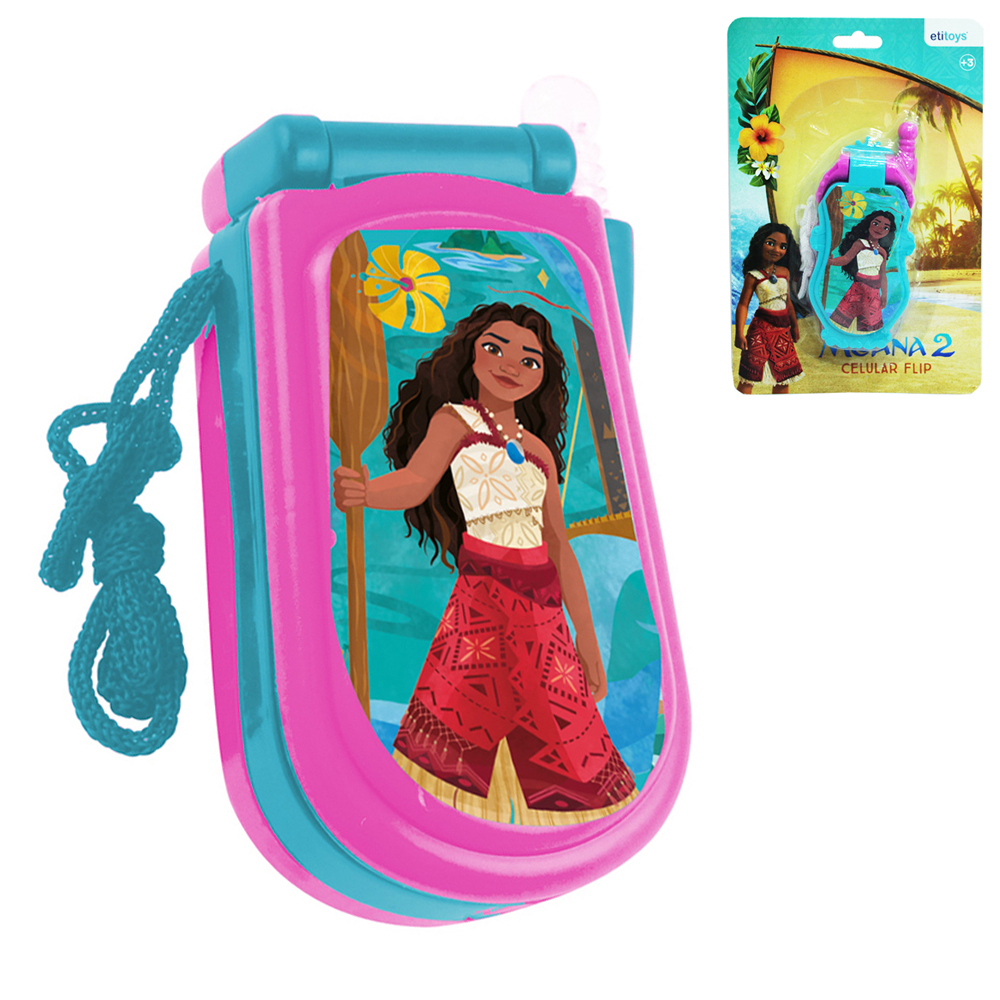 MOANA CELULAR MUSICAL INFANTIL FLIP COM LUZ A BATERIA 