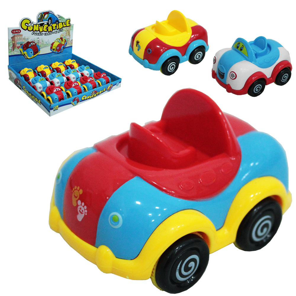 CARRO A FRICCAO PULL BACK CONVERSIVEL CONVERTIBLE FUNNY CARTOON SET DP PLAY