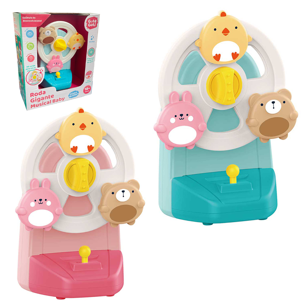 RODA GIGANTE BABY MUSICAL INFANTIL A CORDA COM TRAVA + VENTOSA E DISCO COM NUMEROS