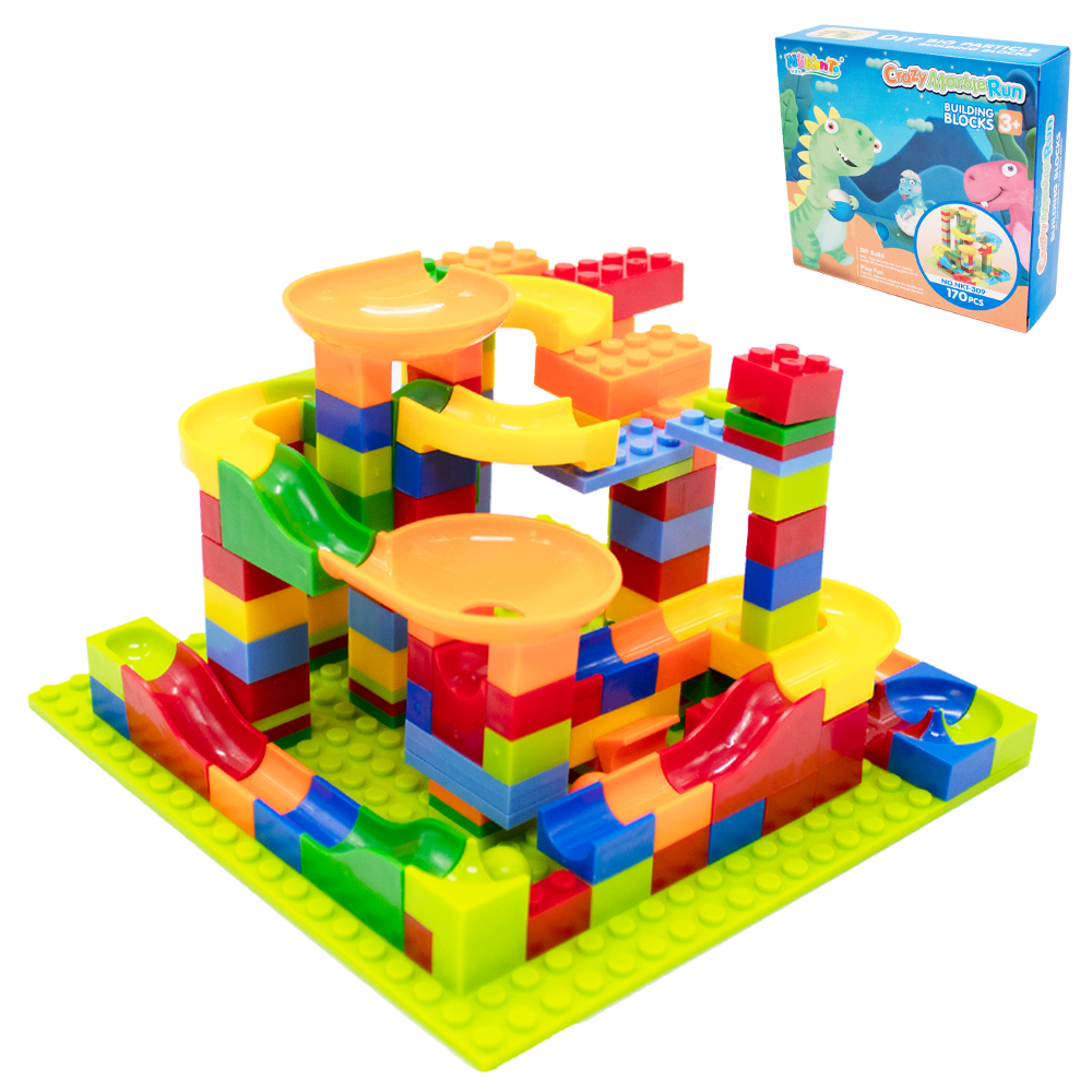 BLOCOS DE MONTAR BLOC / PISTA LABIRINTO CRAZY MARBLE RUN COM 170 PECAS