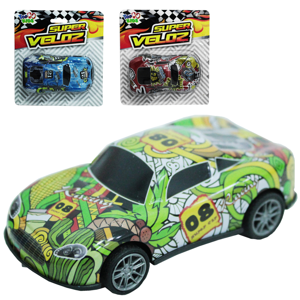 CARRO DE METAL A FRICCAO PULL BACK SUPER VELOZ TOP KIDS 