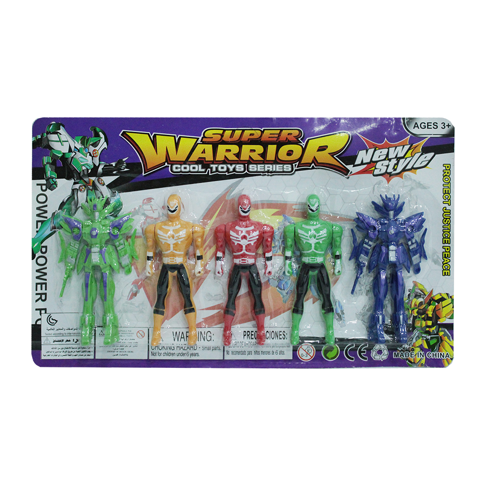 BONECO RANGER SUPER WARRIOR COOL TOYS SERIES NEM STYLE 5 PECAS