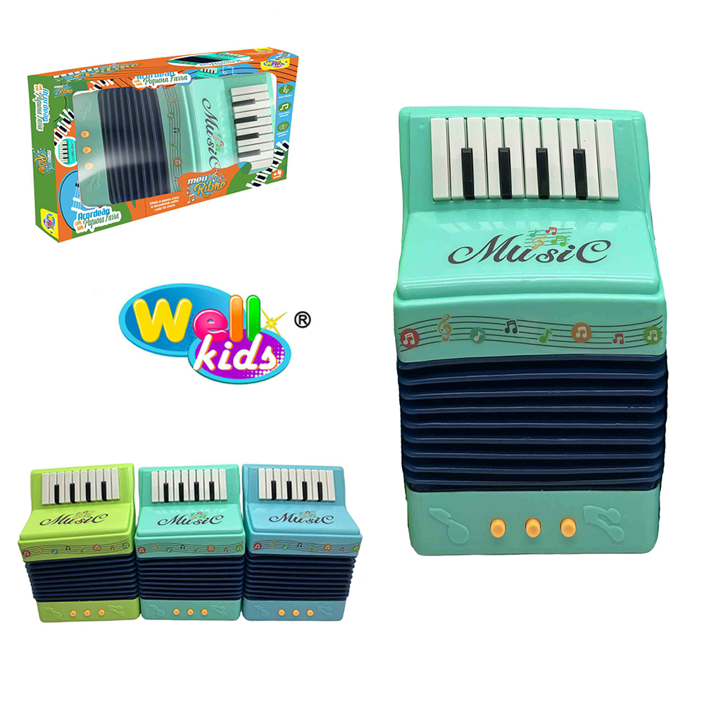 SANFONA / ACORDEON INFANTIL MUSICAL MEU RITMO A PILHA 28X20,5X14CM