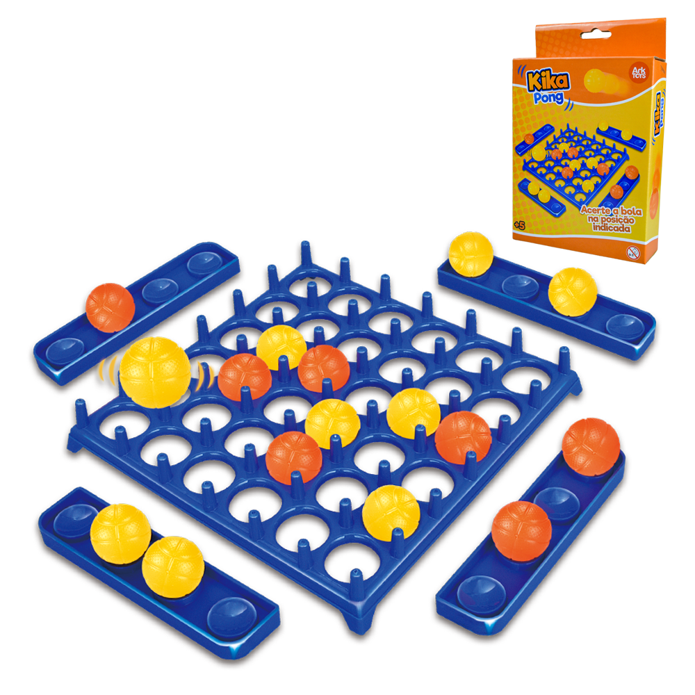 JOGO KIKA PONG COM 9 CARTAS + 16 BOLAS E ACESSORIOS 30 PECAS