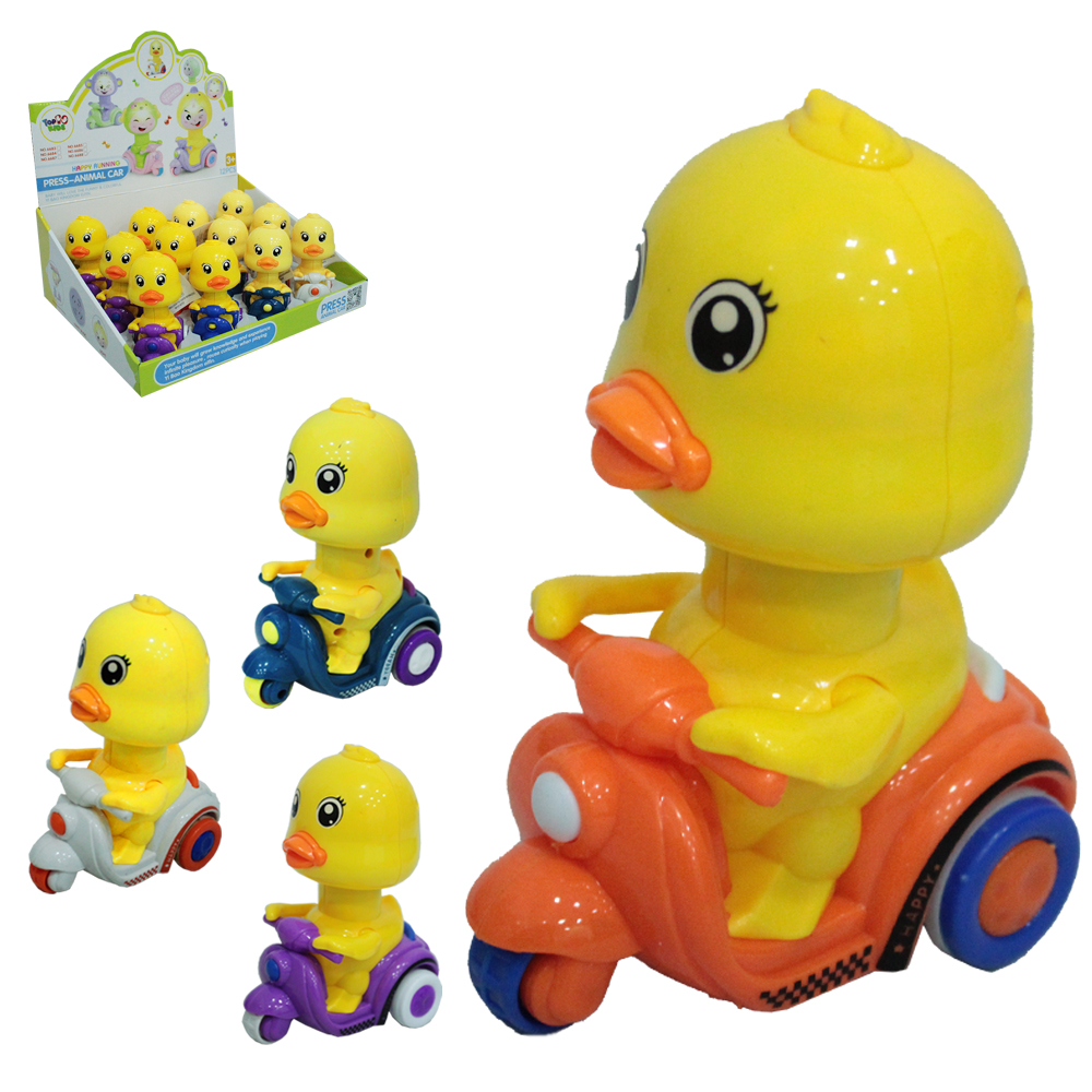 PATO NO TRICICLO A FRICCAO PRESSURE INERTIA TOP KIDS 12X9,5X6CM DP PLAY