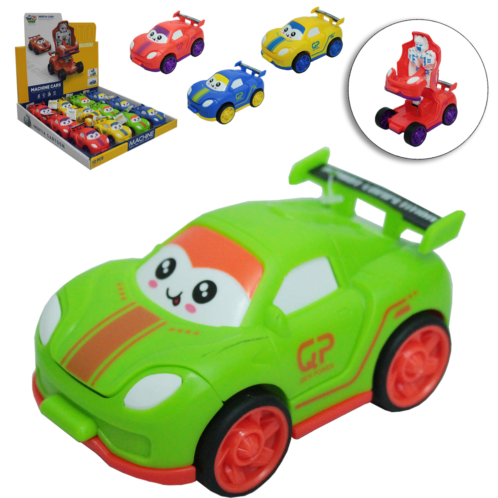 CARRO A FRICCAO BATE TRANSFORME ROBO TOP KIDS DP PLAY