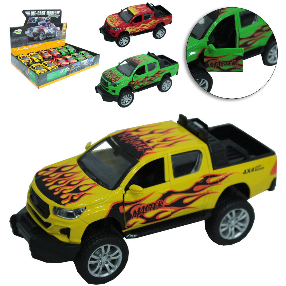 CARRO DE METAL PICK-UP CAMINHONETE A FRICCAO PULL BACK DIE-CAST MODEL RACING TOP KIDS DP PLAY