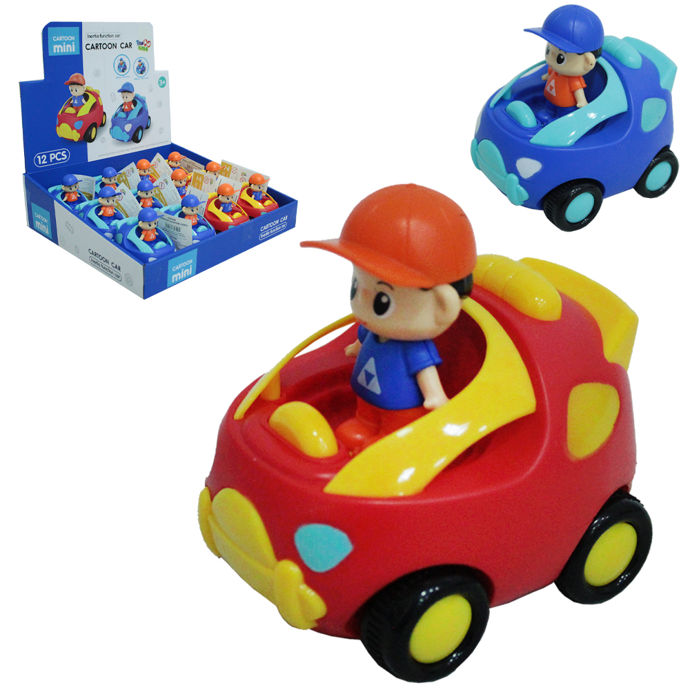 CARRO COM BONECO A FRICCAO CARTOON CAR TOP KIDS DP PLAY