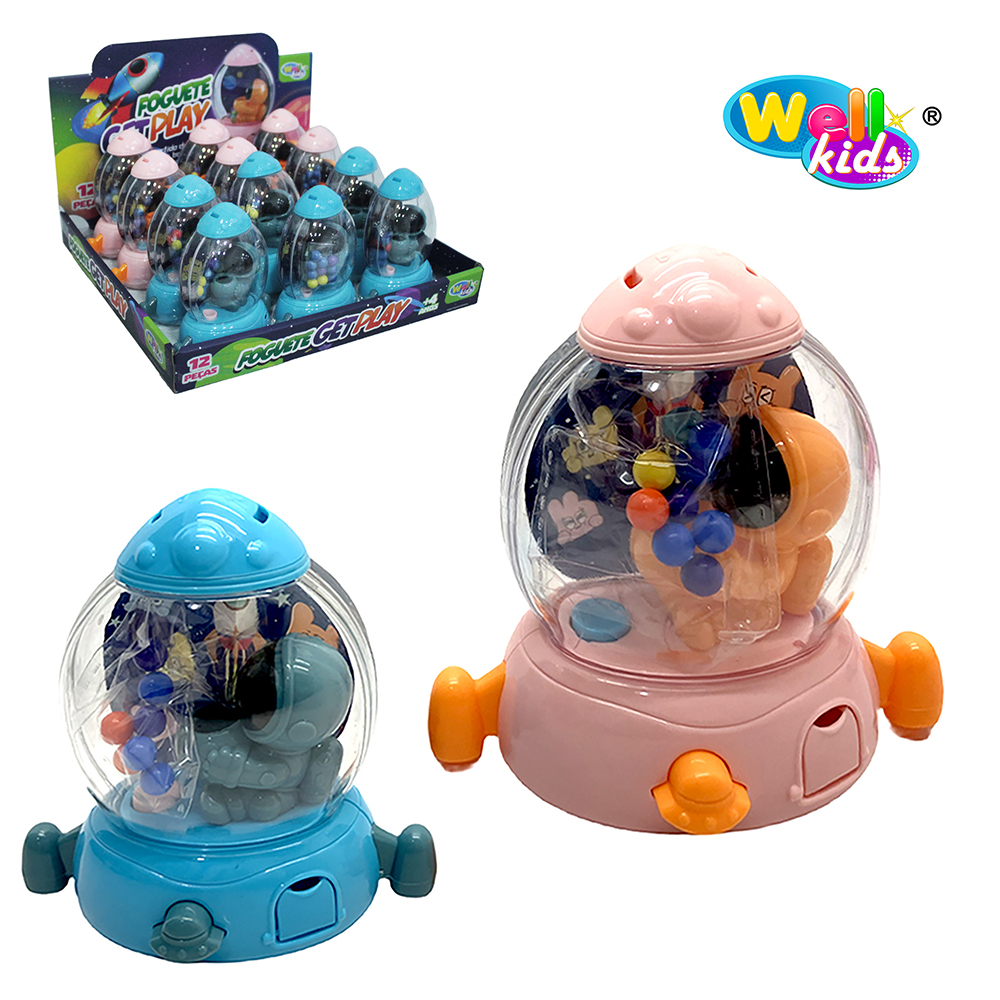 FOGUETE GET PLAY MINI MAQUINA DE BOLINHAS COM ASTRONAUTA DP PLAY 