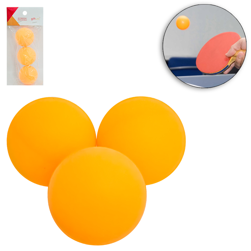 BOLINHA DE PING PONG / TENIS DE MESA COM 3 PECAS 