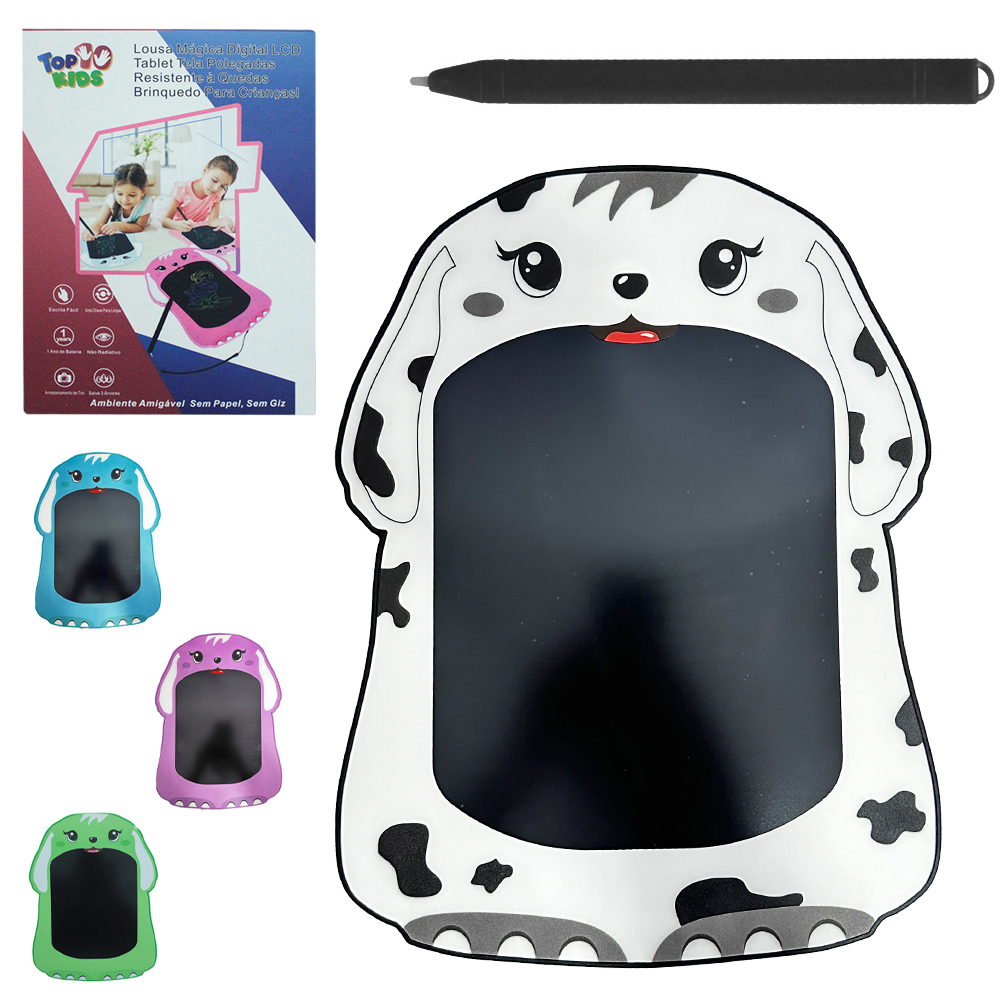 LOUSA MAGICA / TABLET QUADRO LCD BICHINHO COM CANETA TOP KIDS A BATERIA 25X18,5CM